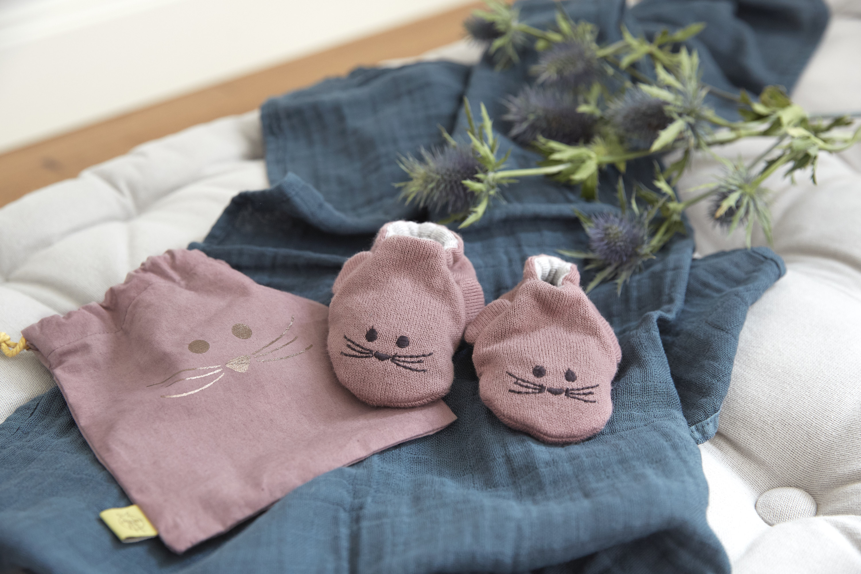 Lässig Baby Shoes GOTS Little Chums Mouse One Size, 0-6 months, in cotton bag - 9