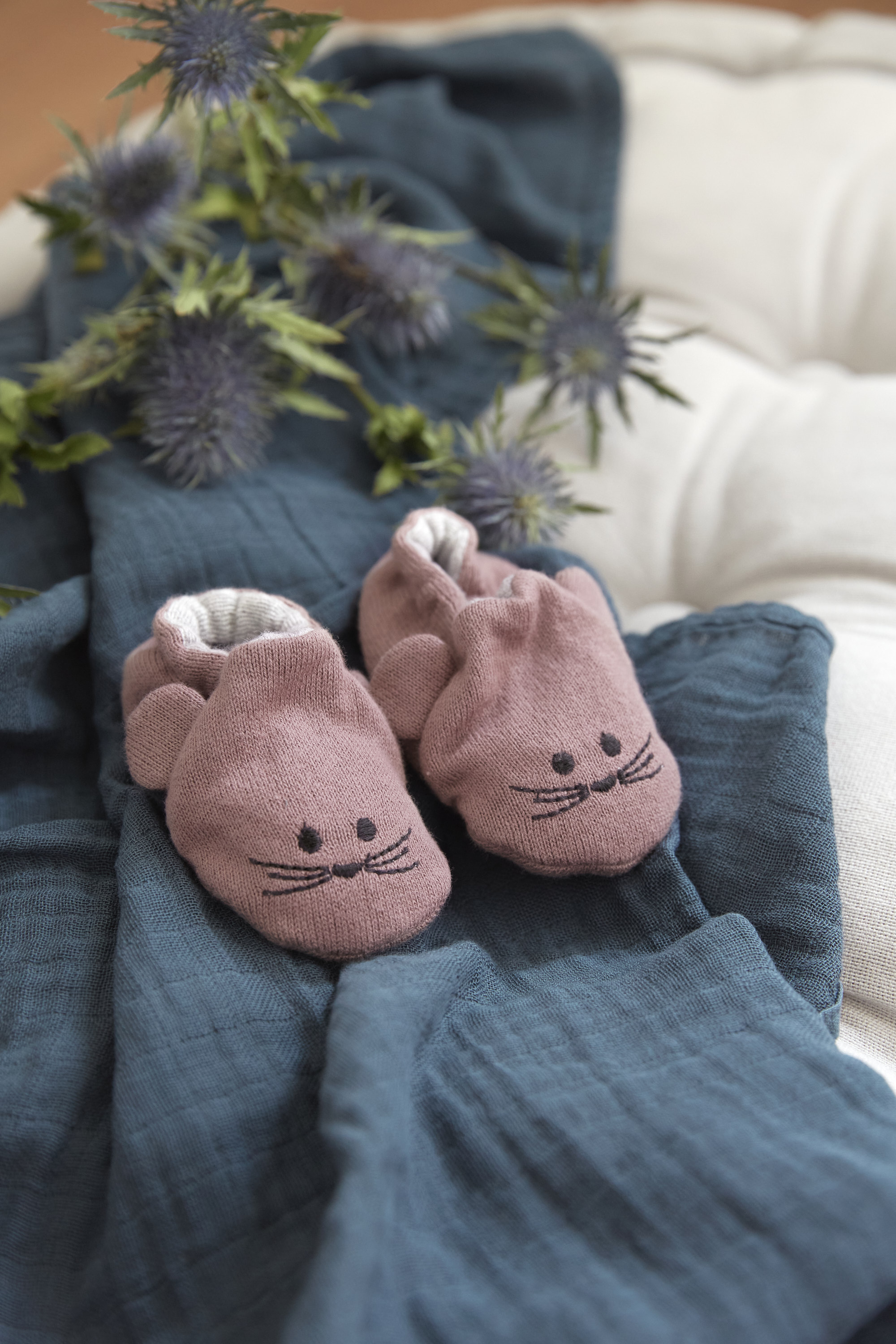 Lässig Baby Shoes GOTS Little Chums Mouse One Size, 0-6 months, in cotton bag - 8