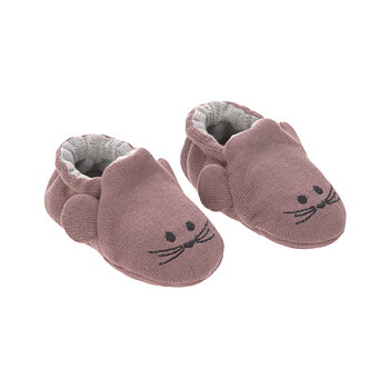 Lässig Baby Shoes GOTS Little Chums Mouse One Size, 0-6 months, in cotton bag