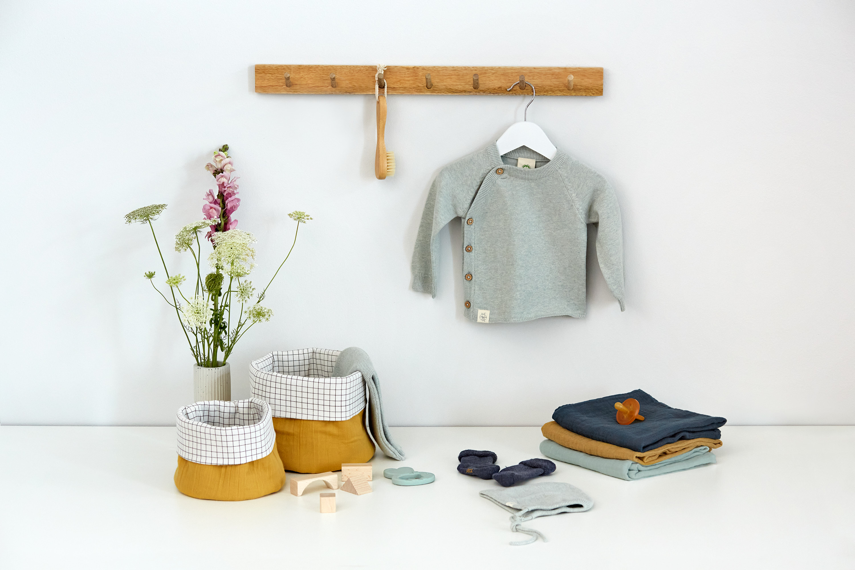 Lässig Storage Basket Set 3 pcs Muslin mustard - 3