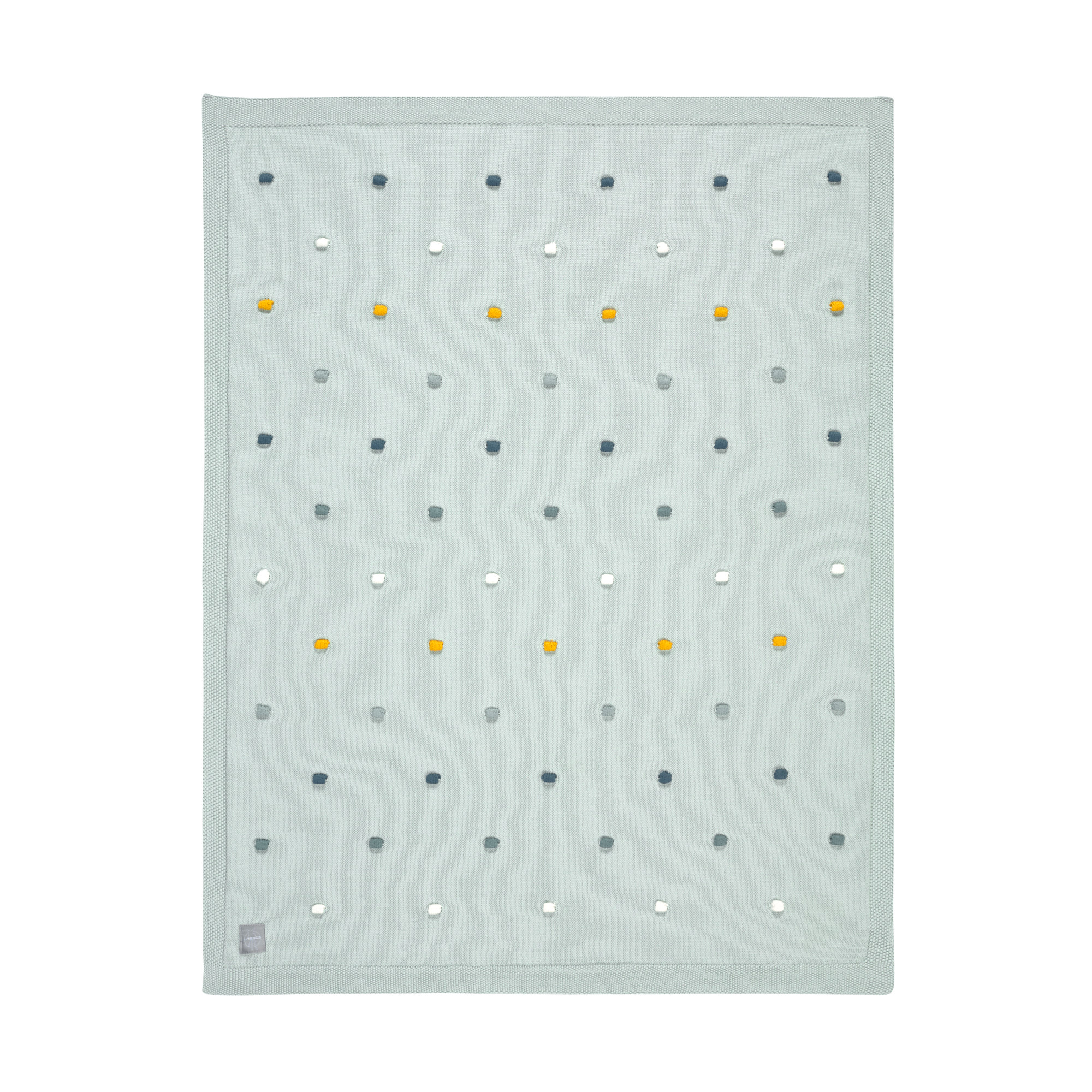 Lässig Knitted Blanket GOTS "Dots" light mint 80 x 100 cm