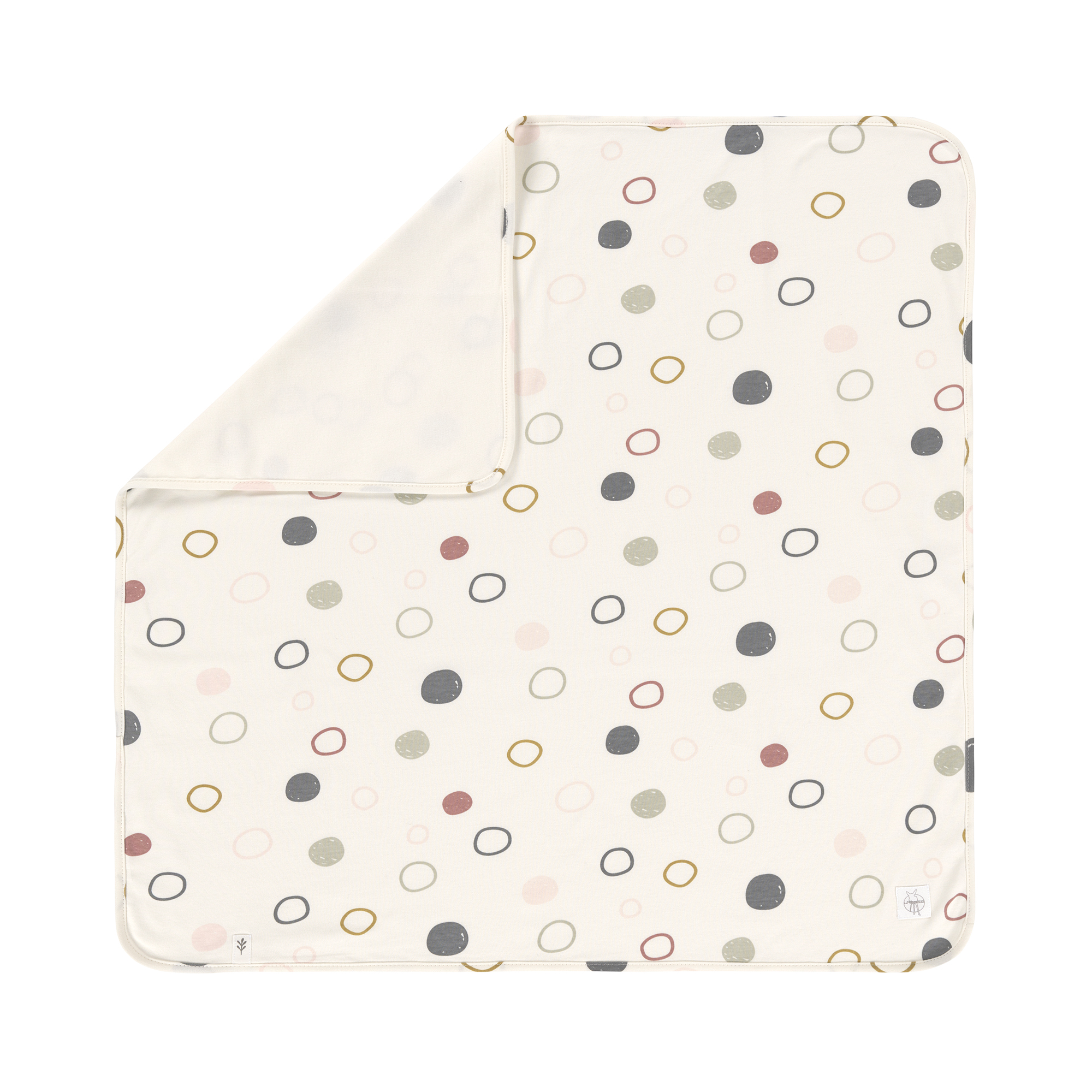 Lässig Interlock Blanket GOTS Circles offwhite 80 x 80 cm
