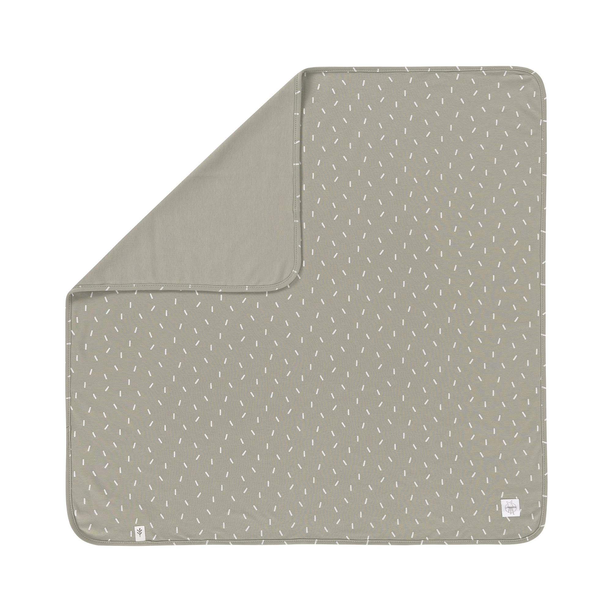 Lässig Interlock Blanket GOTS Speckles olive 80 x 80 cm