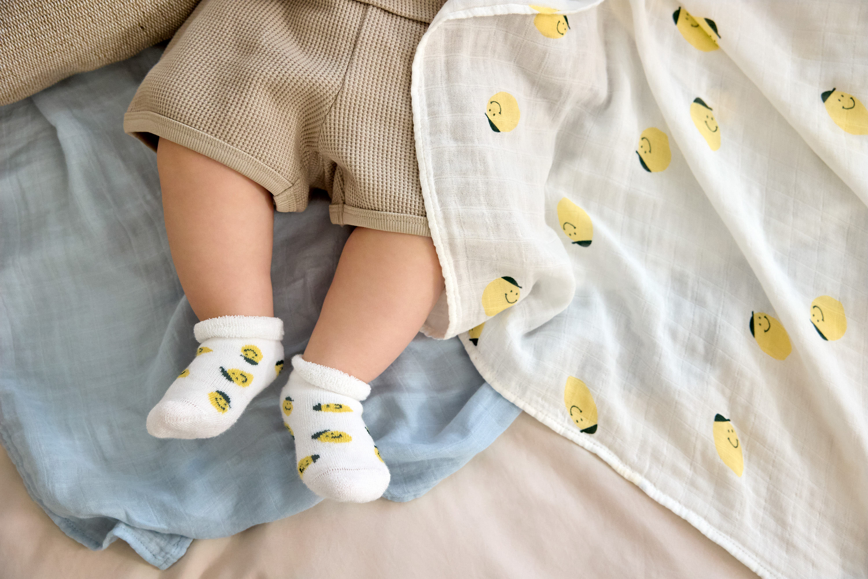 Lässig Terry Socks GOTS 3 pcs Lemon light blue, 19-22 - 12