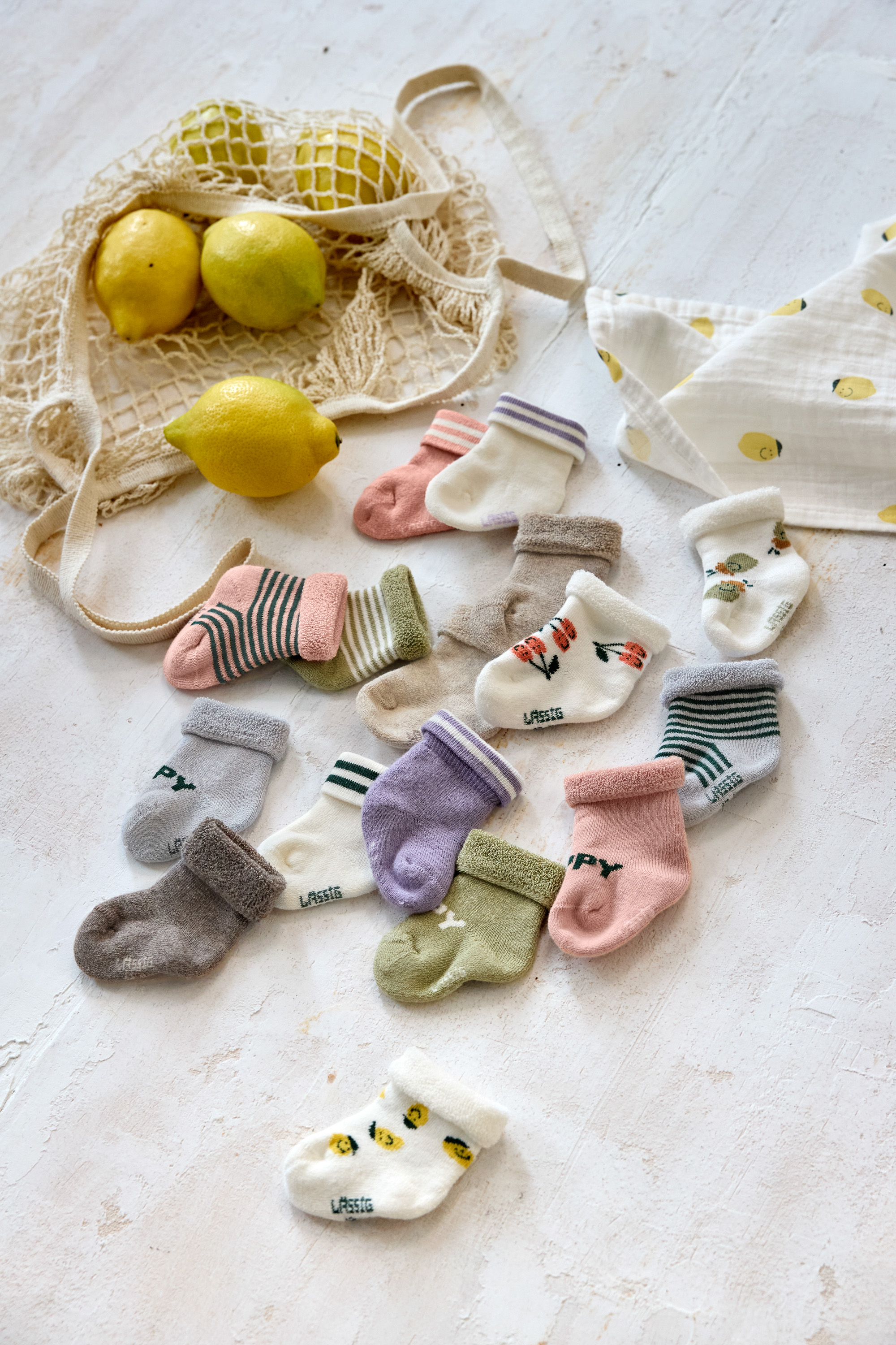 Lässig Terry Socks GOTS 3 pcs Lemon light blue, 19-22 - 14
