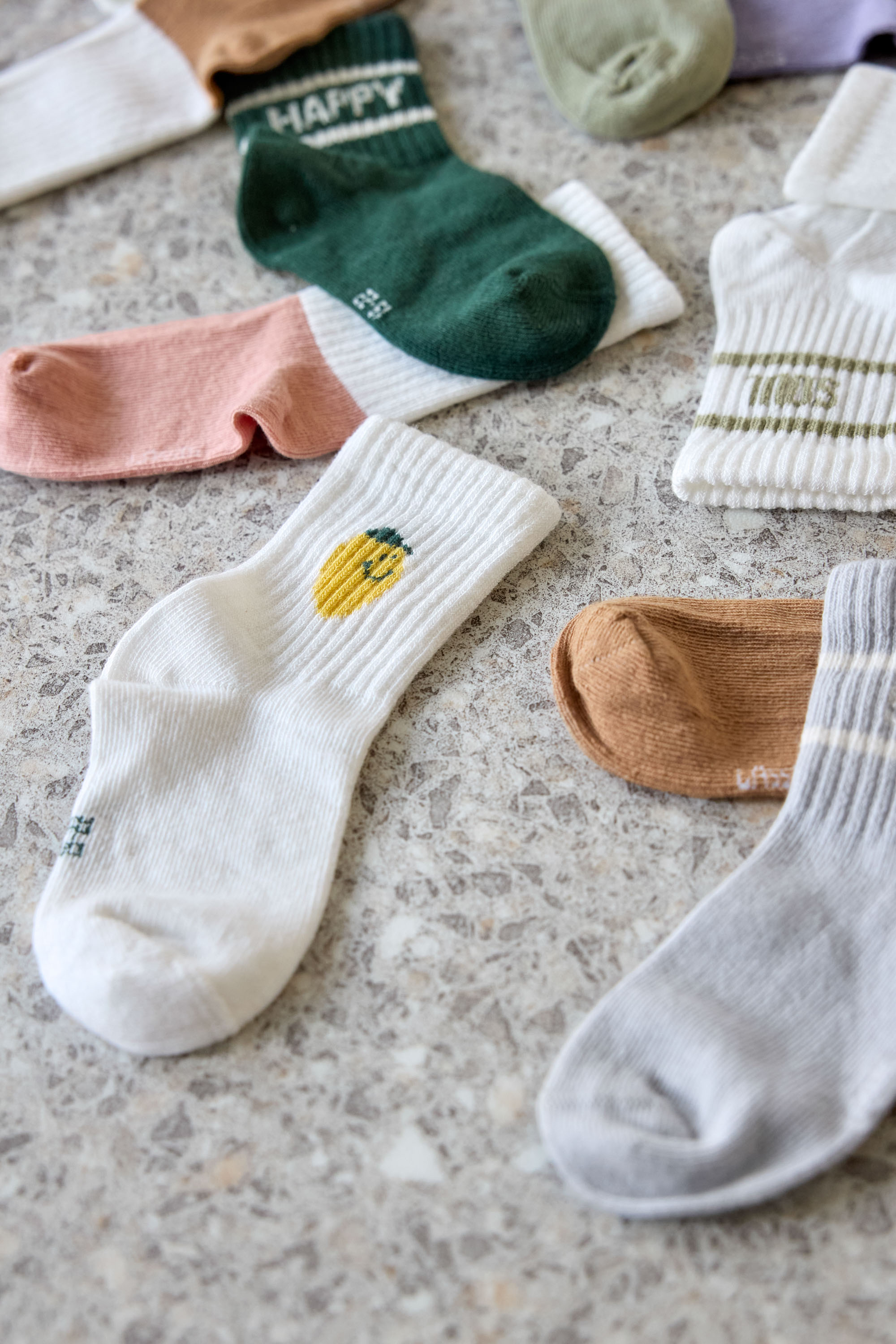Lässig Tennis Socks 3 pcs GOTS Lemon, 27-30