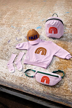 Lässig Tiny Backpack Cord Little Gang Rainbow lilac
