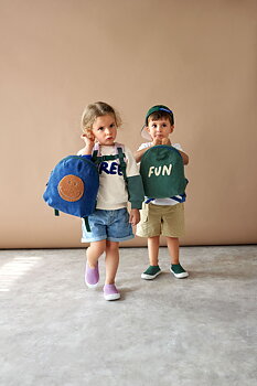 Lässig Tiny Backpack Cord Little Gang Smile blue