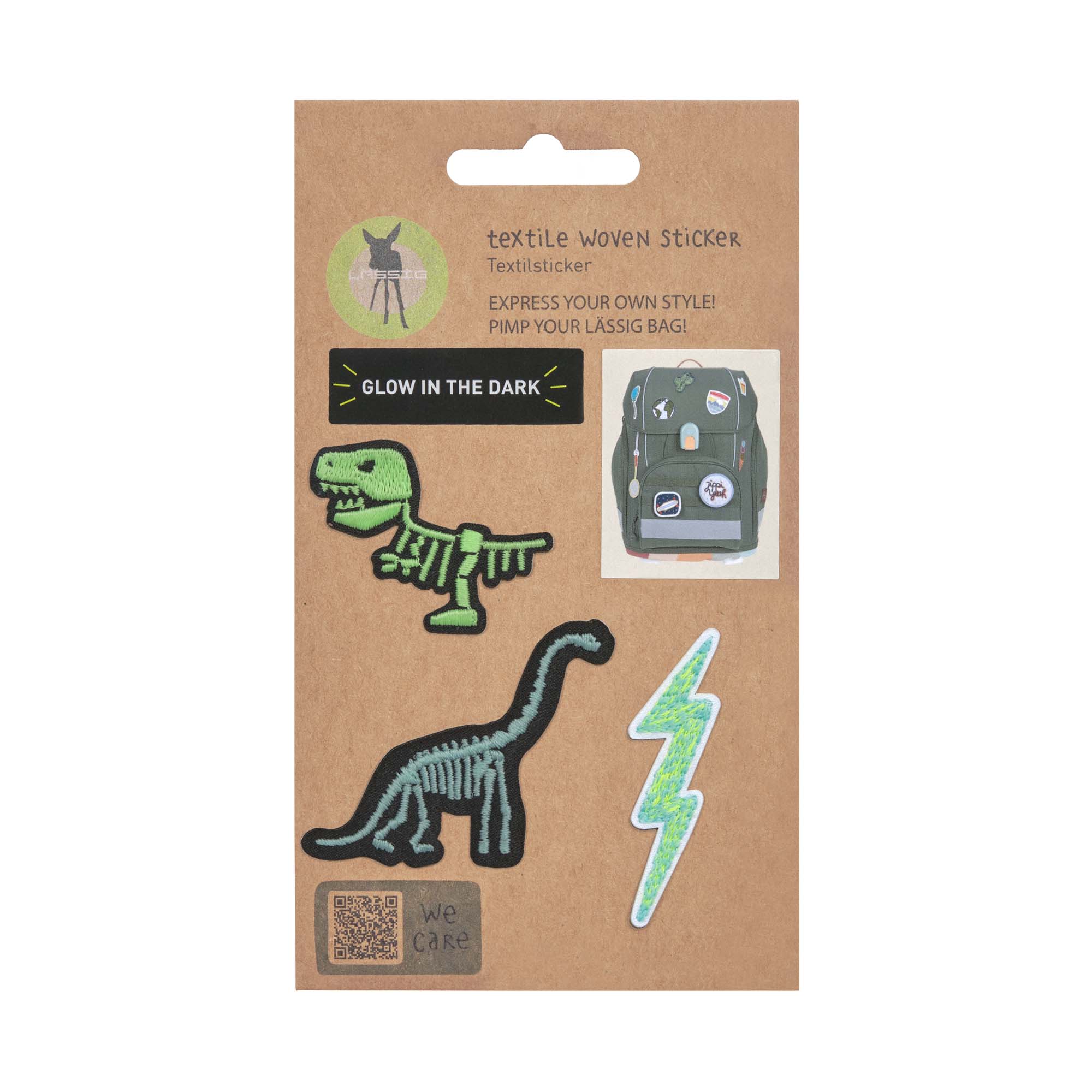 Lässig Textile Woven Sticker Stick on Dino - 5