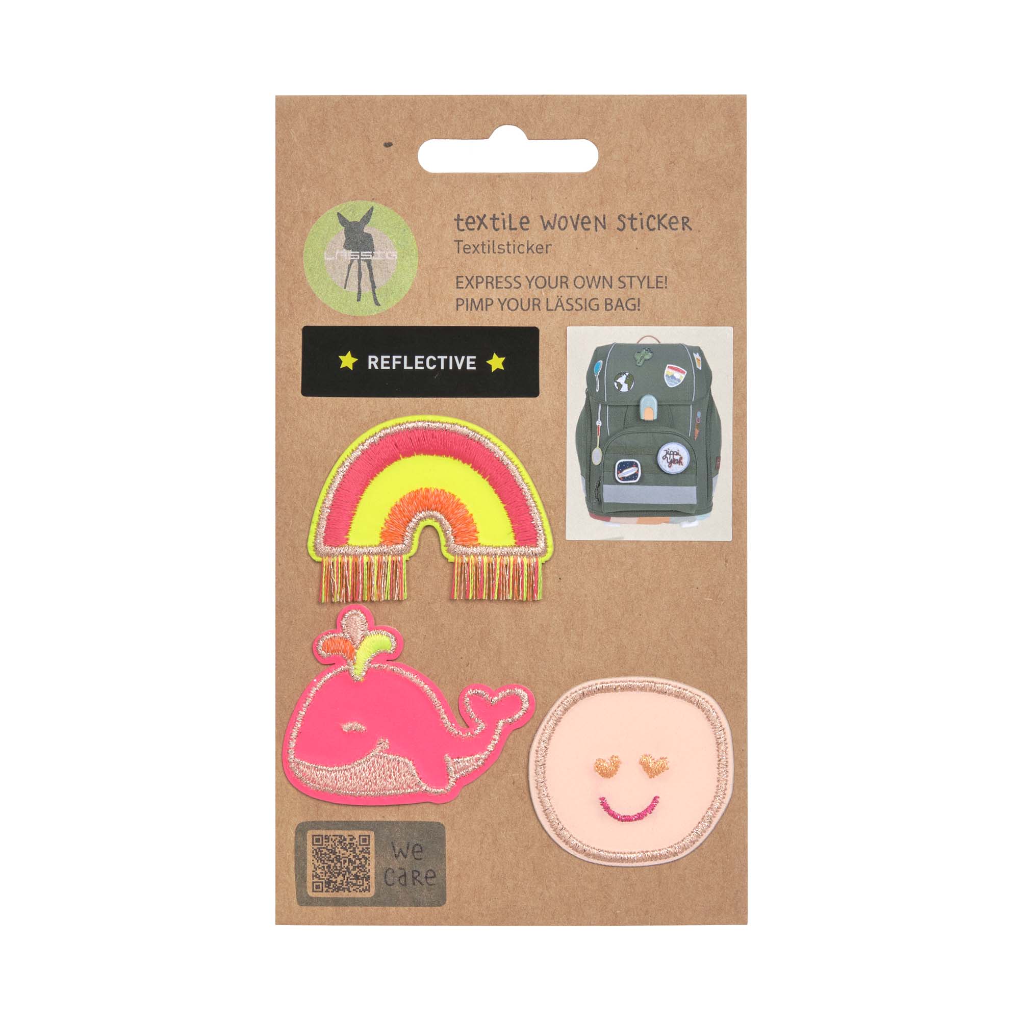 Lässig Textile Woven Sticker Stick on Whale pink - 5