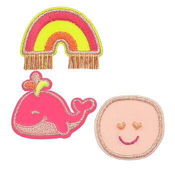 Lässig Textile Woven Sticker Stick on Whale pink