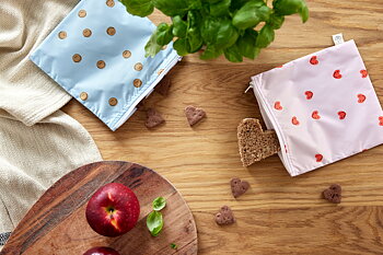 Lässig Snack Bag 2 pcs Happy Rascals Smile sky blue