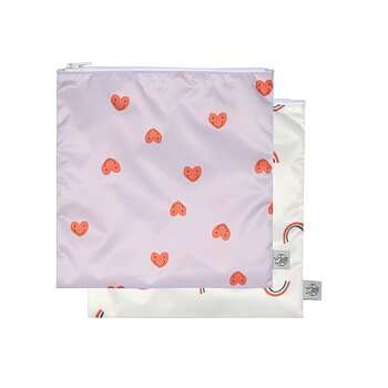 Lässig Snack Bag 2 pcs Happy Rascals Heart lavender