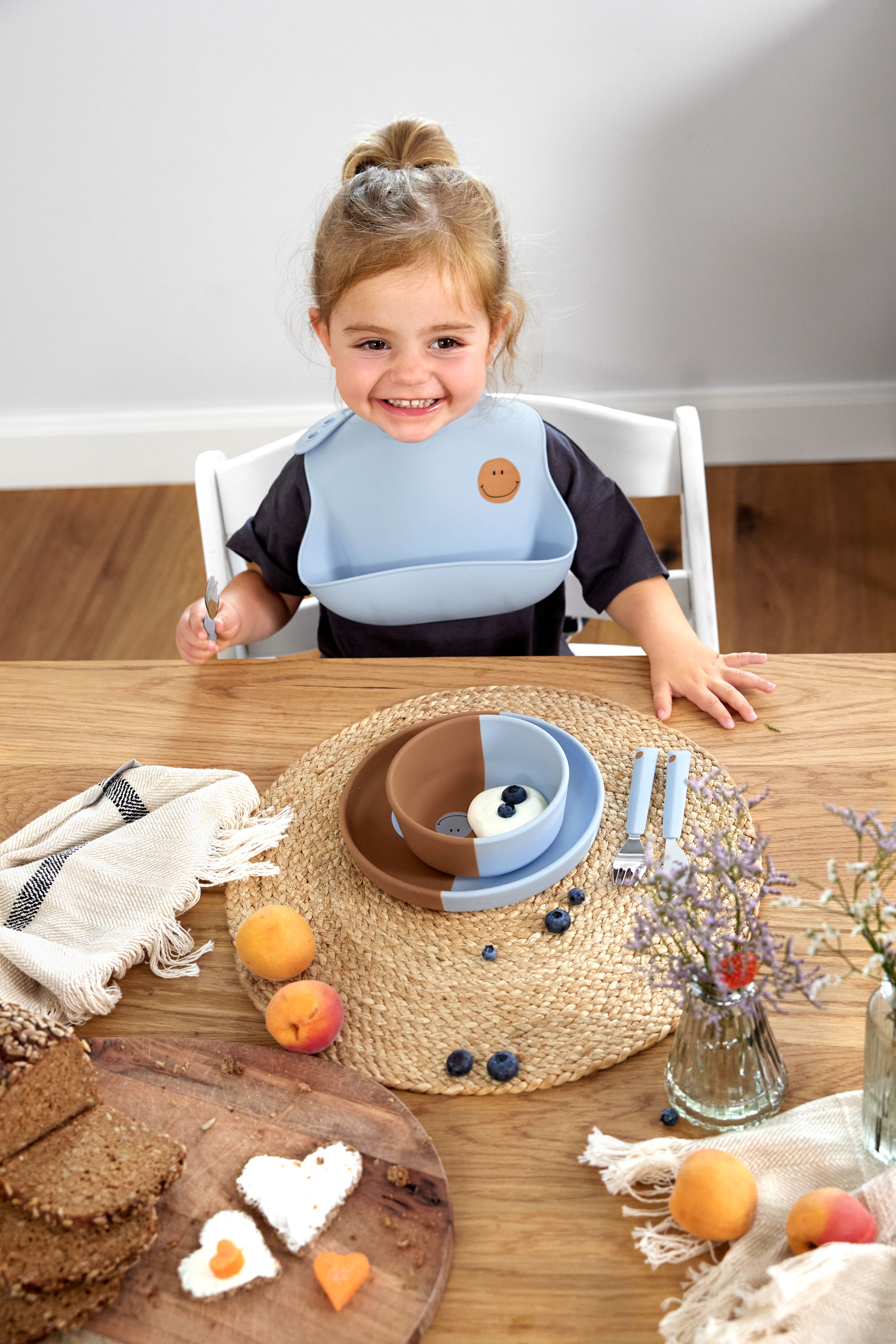 Lässig Silicone Bib Happy Rascals Smile sky blue - 8