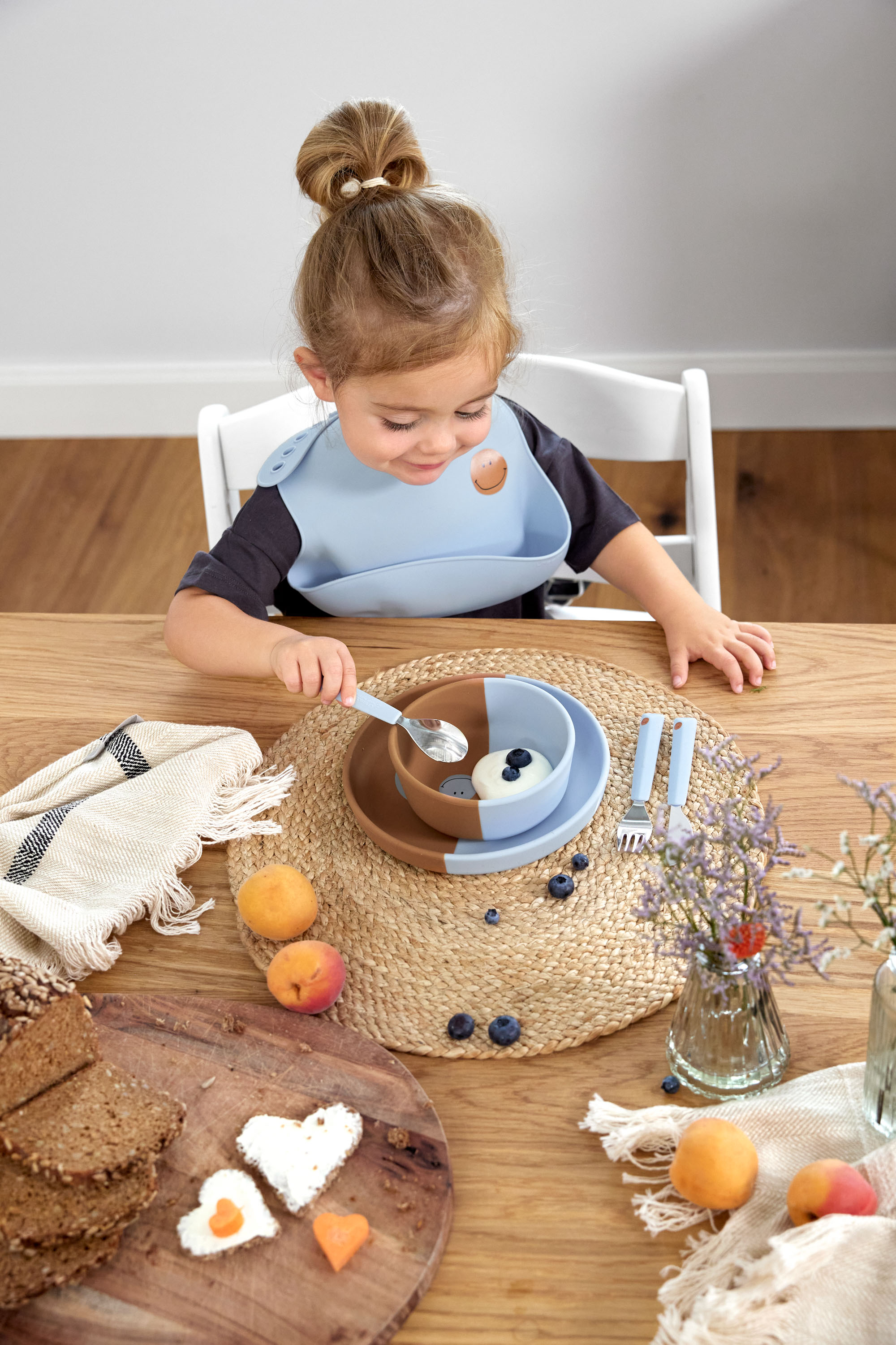 Lässig Silicone Bib Happy Rascals Smile sky blue - 7