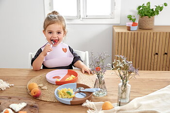 Lässig Silicone Bib Happy Rascals Heart lavender