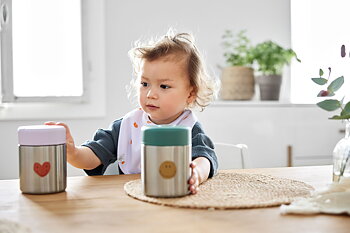 Lässig Food Jar Happy Rascals Smile green