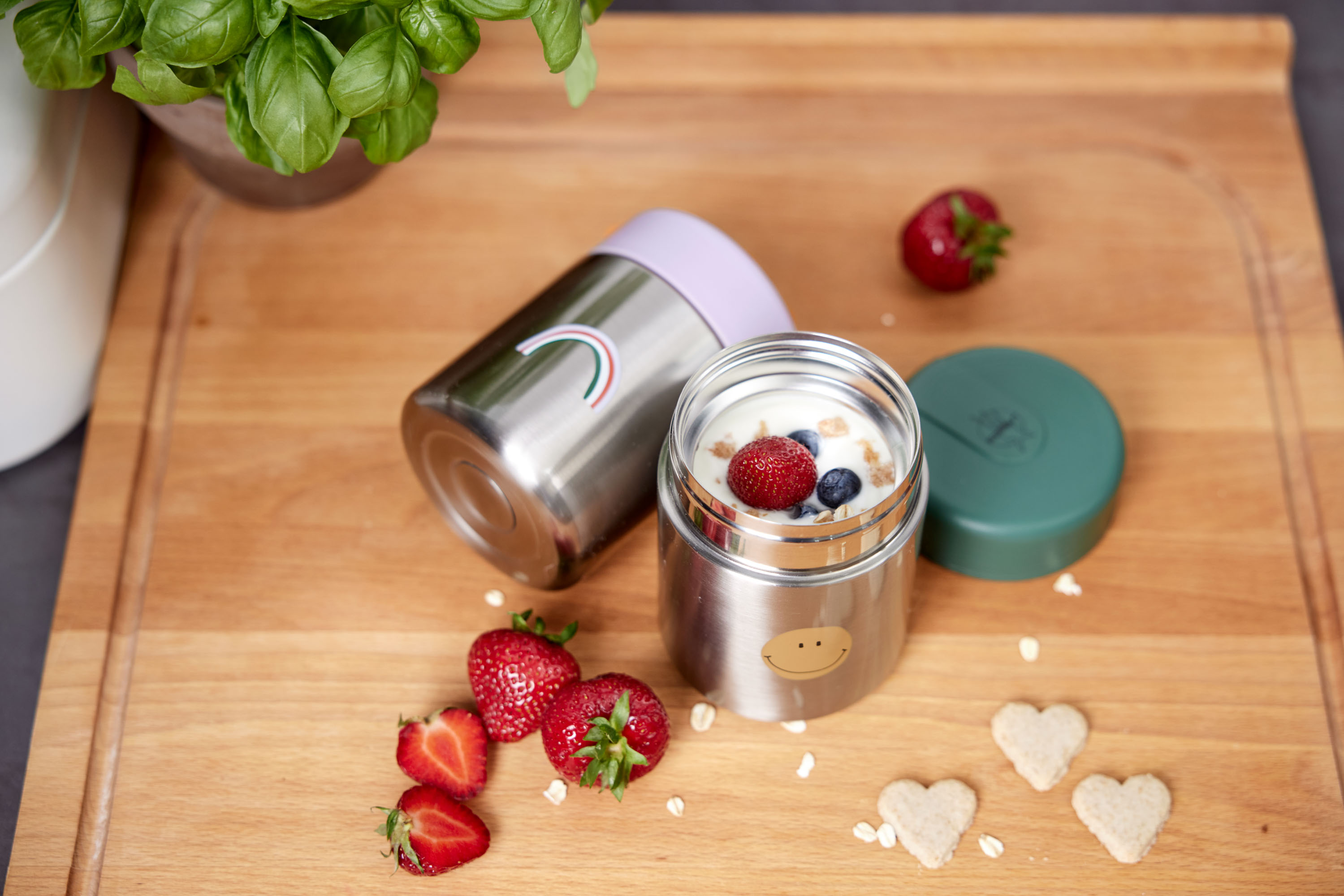 Lässig Food Jar Happy Rascals Smile green - 8