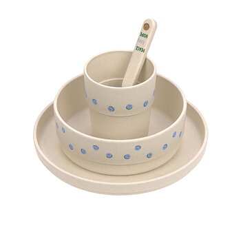 Lässig Dish Set PP/Cellulose Happy Rascals Smile sky blue