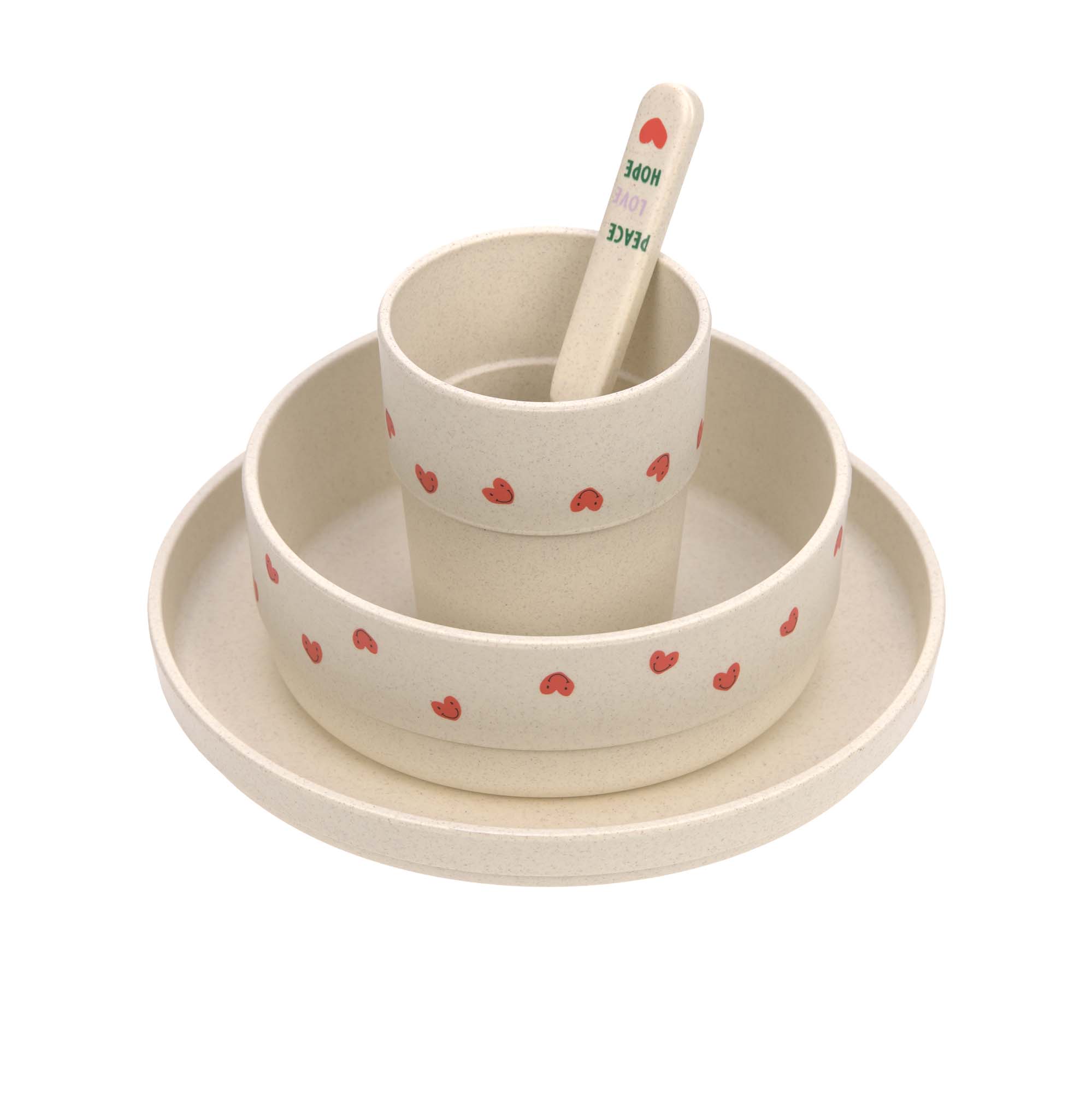 Lässig Dish Set PP/Cellulose Happy Rascals Heart lavender