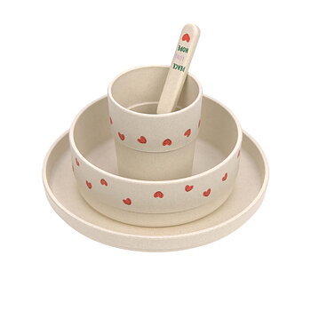 Lässig Dish Set PP/Cellulose Happy Rascals Heart lavender