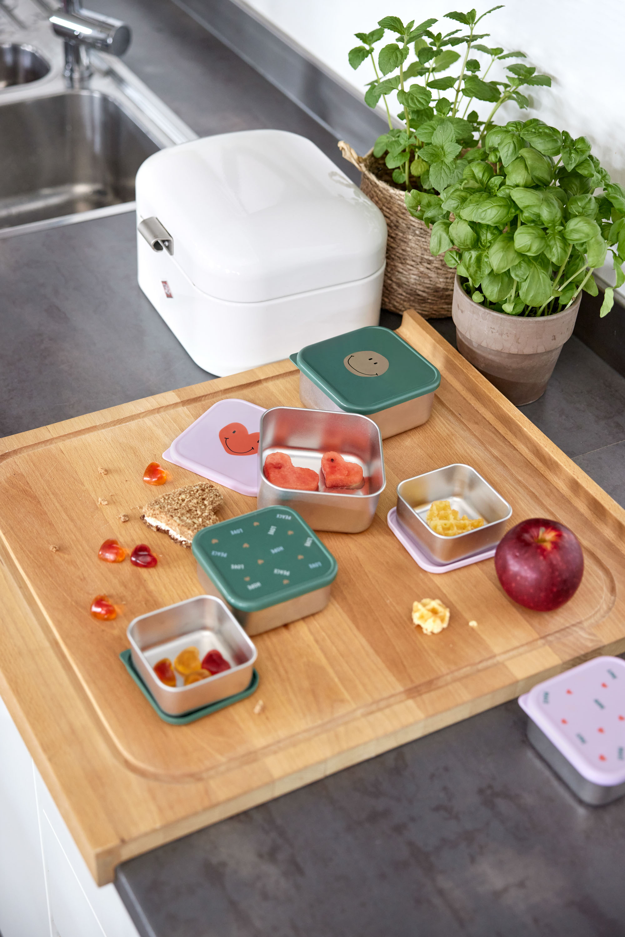Lässig Snackbox Stainless Steel 3 pcs Happy Rascals - 6