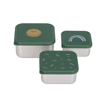 Lässig Snackbox Stainless Steel 3 pcs Happy Rascals