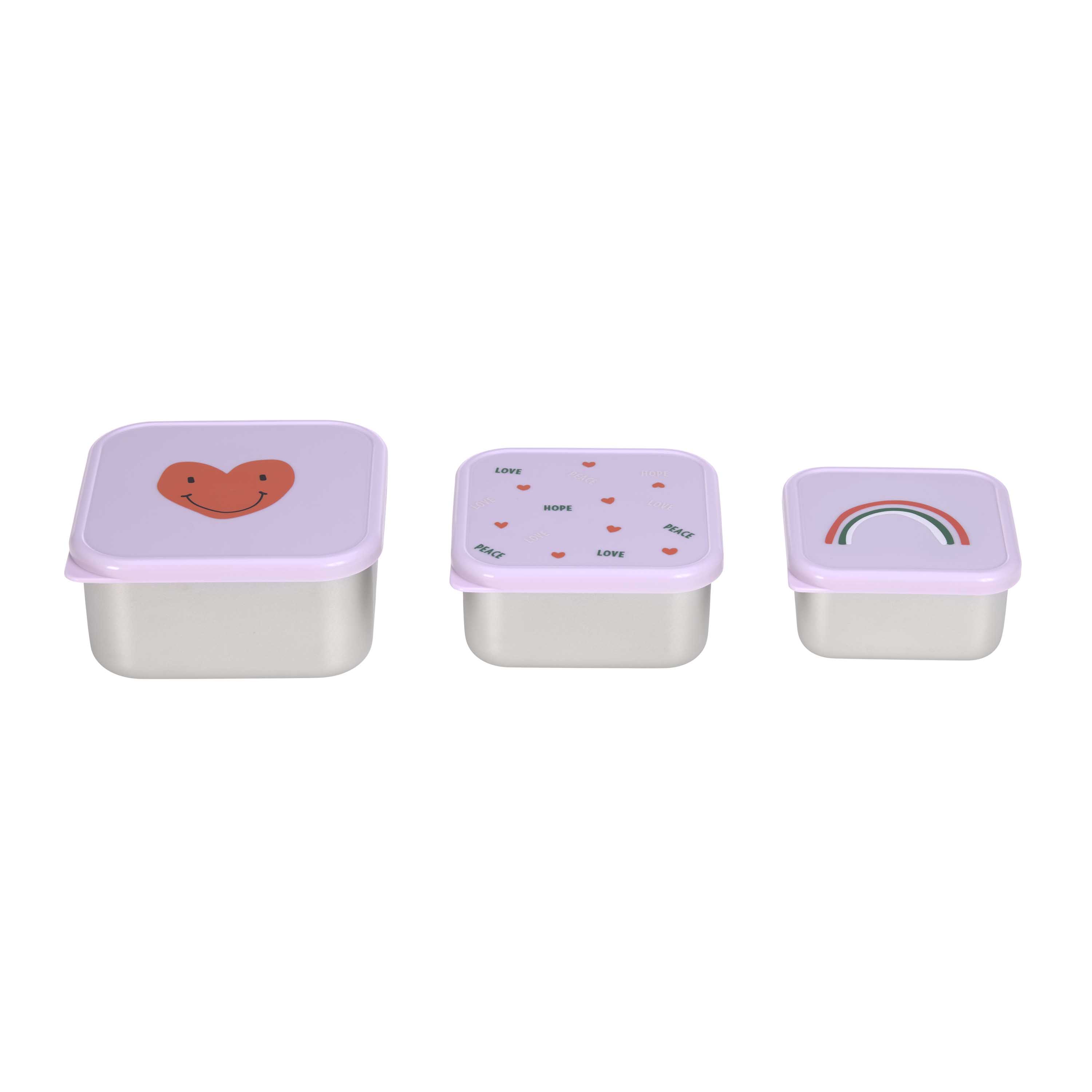 Lässig Snackbox Stainless Steel 3 pcs Happy Rascals - 2