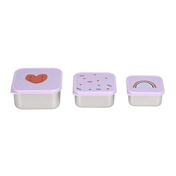 Lässig Snackbox Stainless Steel 3 pcs Happy Rascals