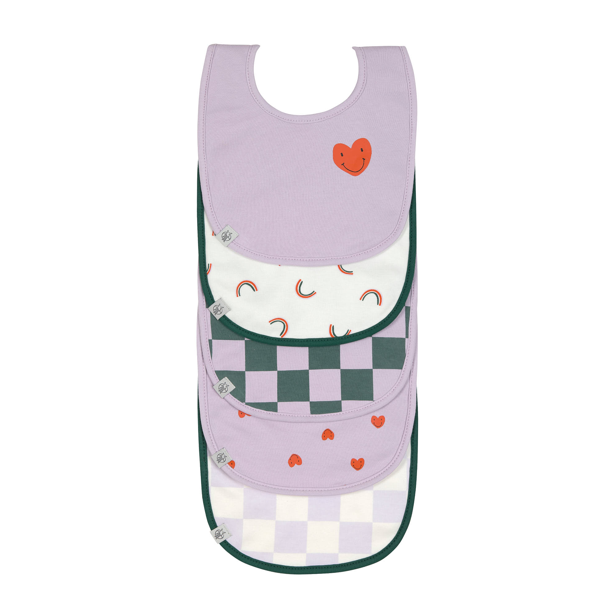 Lässig Value Pack Bib 5 pcs Happy Rascals Heart lavender