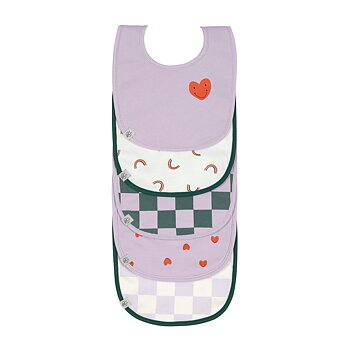Lässig Value Pack Bib 5 pcs Happy Rascals Heart lavender