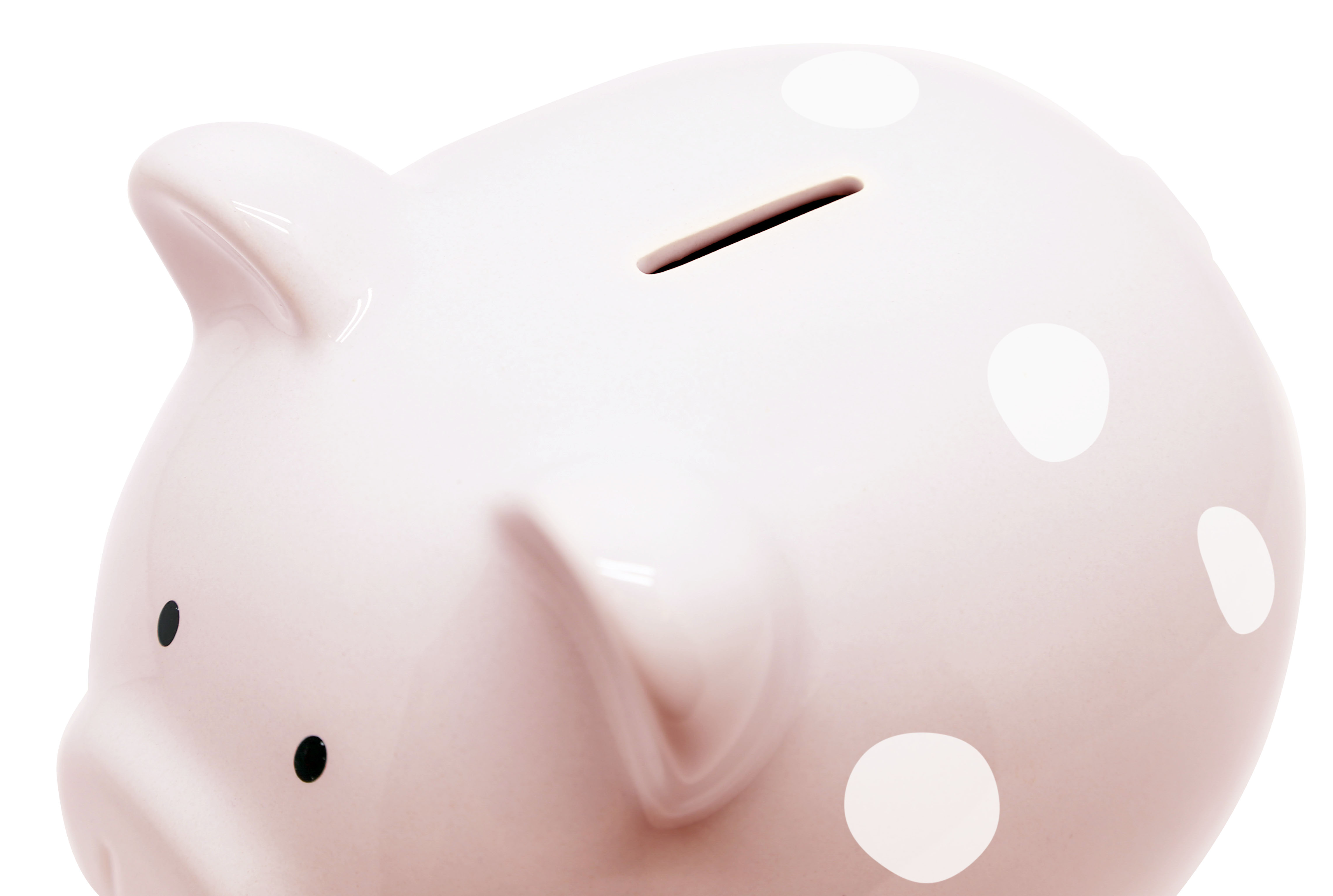 Ceramic Piggy Bank - Medium Polka Dot Pink - 3