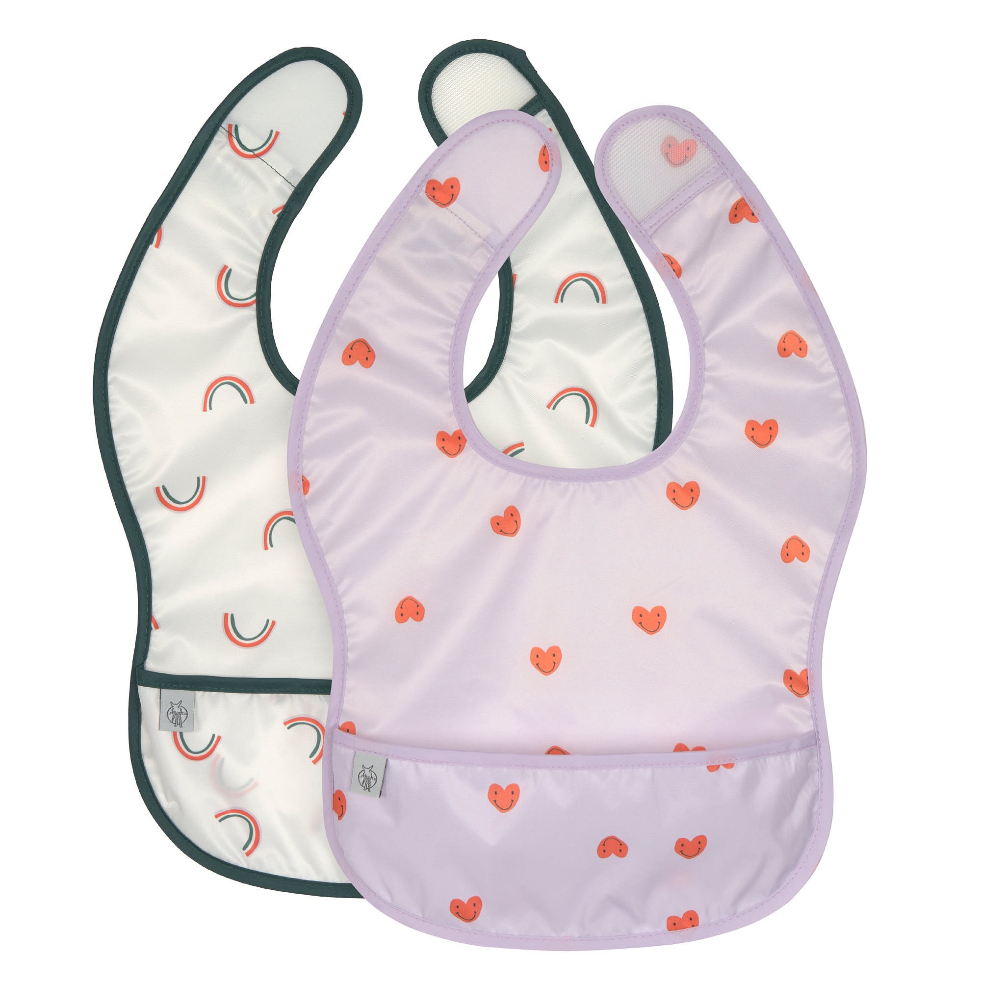 Lässig Lightweight Bib 2 pcs Happy Rascals Heart lavender