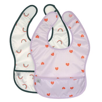Lässig Lightweight Bib 2 pcs Happy Rascals Heart lavender