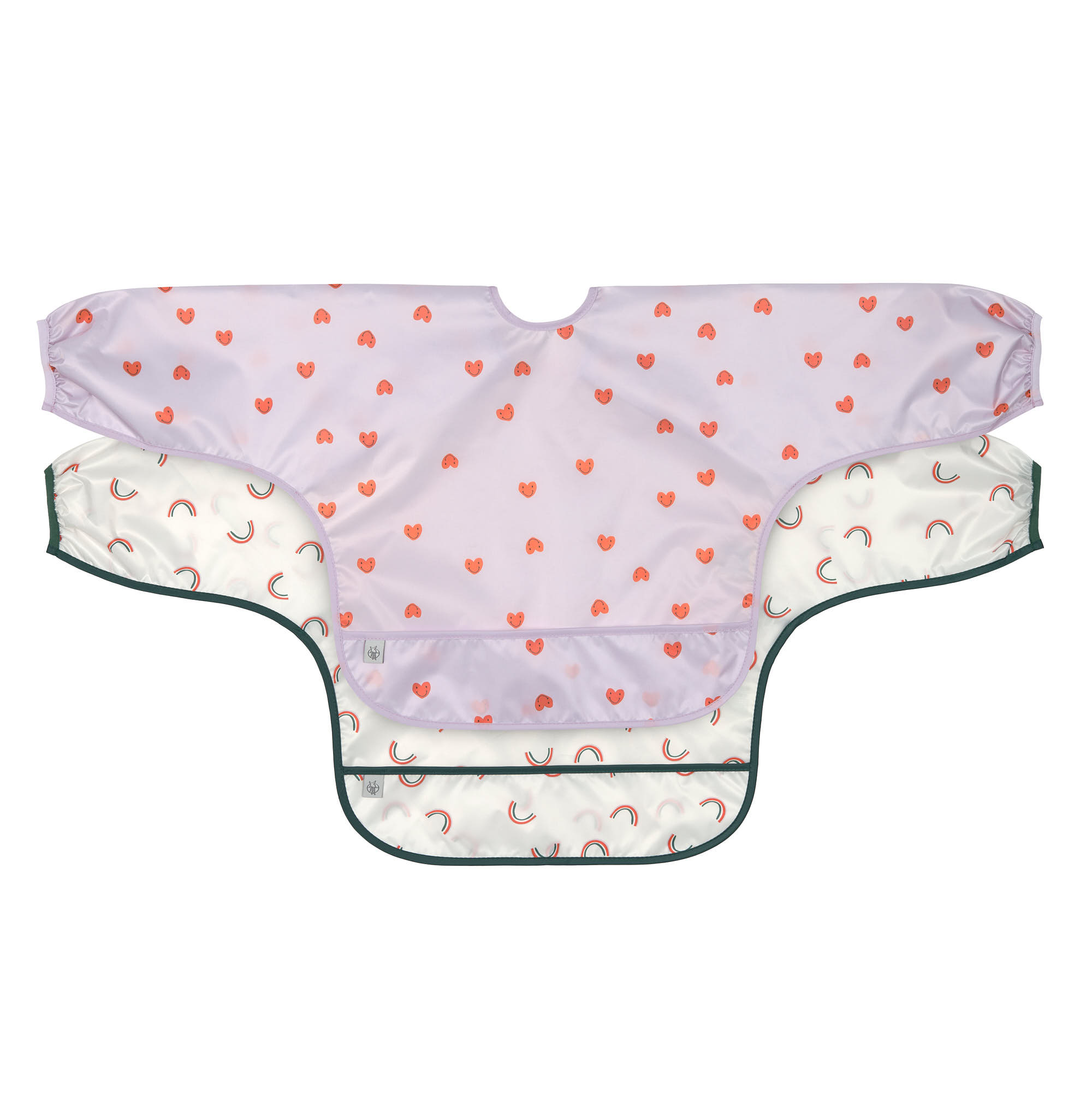 Lässig Long Sleeve Bib 2 pcs Happy Rascals Heart lavender