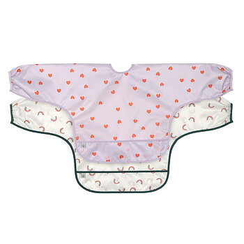 Lässig Long Sleeve Bib 2 pcs Happy Rascals Heart lavender