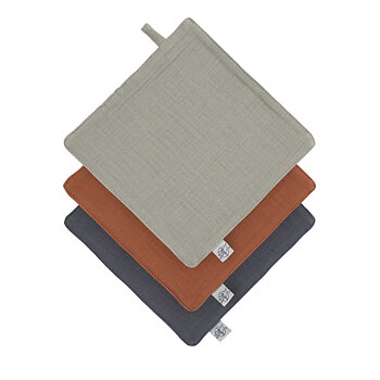 Lässig Muslin/Terry Washcloth 3 pcs GOTS