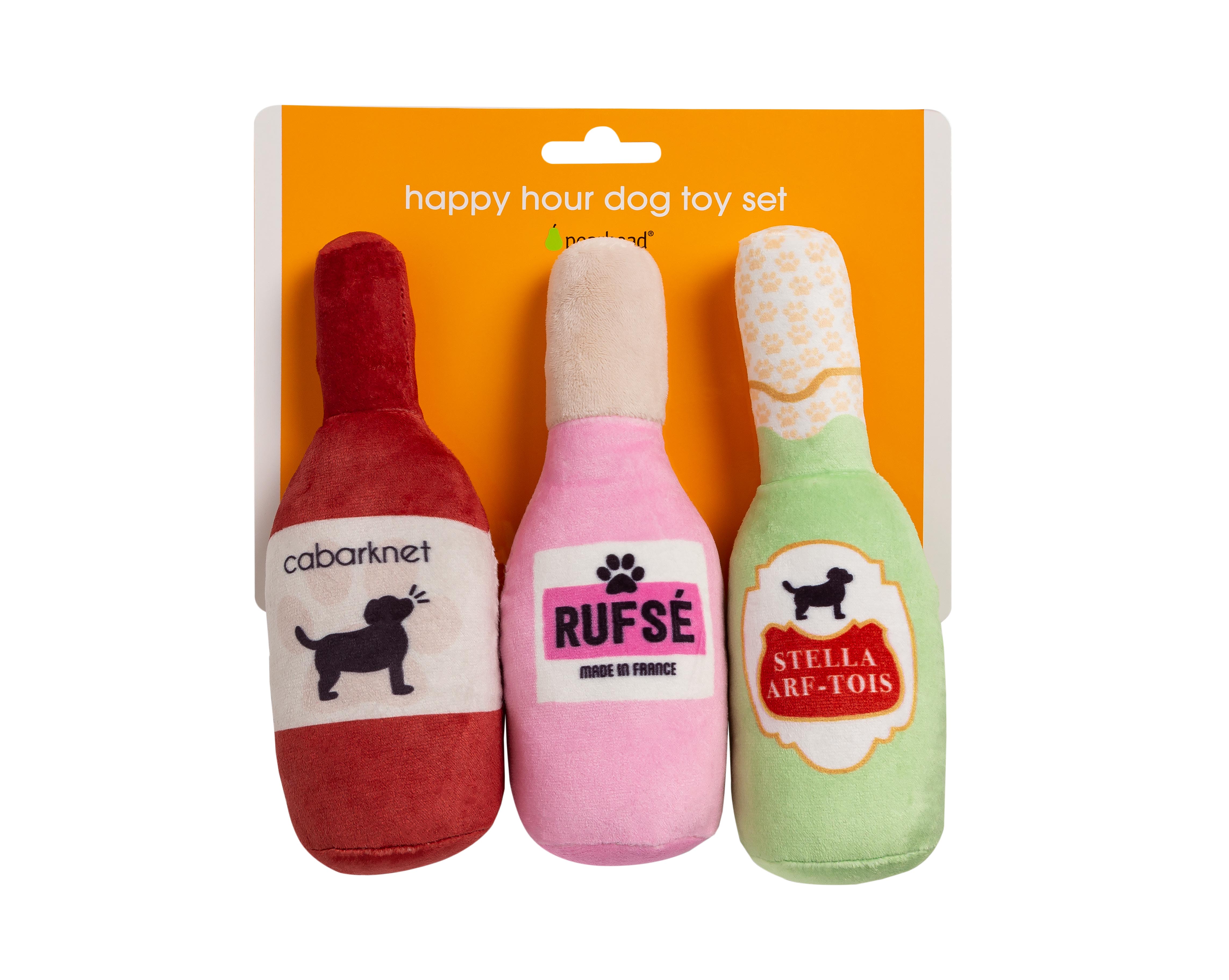Beer, Wine & Rose Dog Toy Set Multi - 3