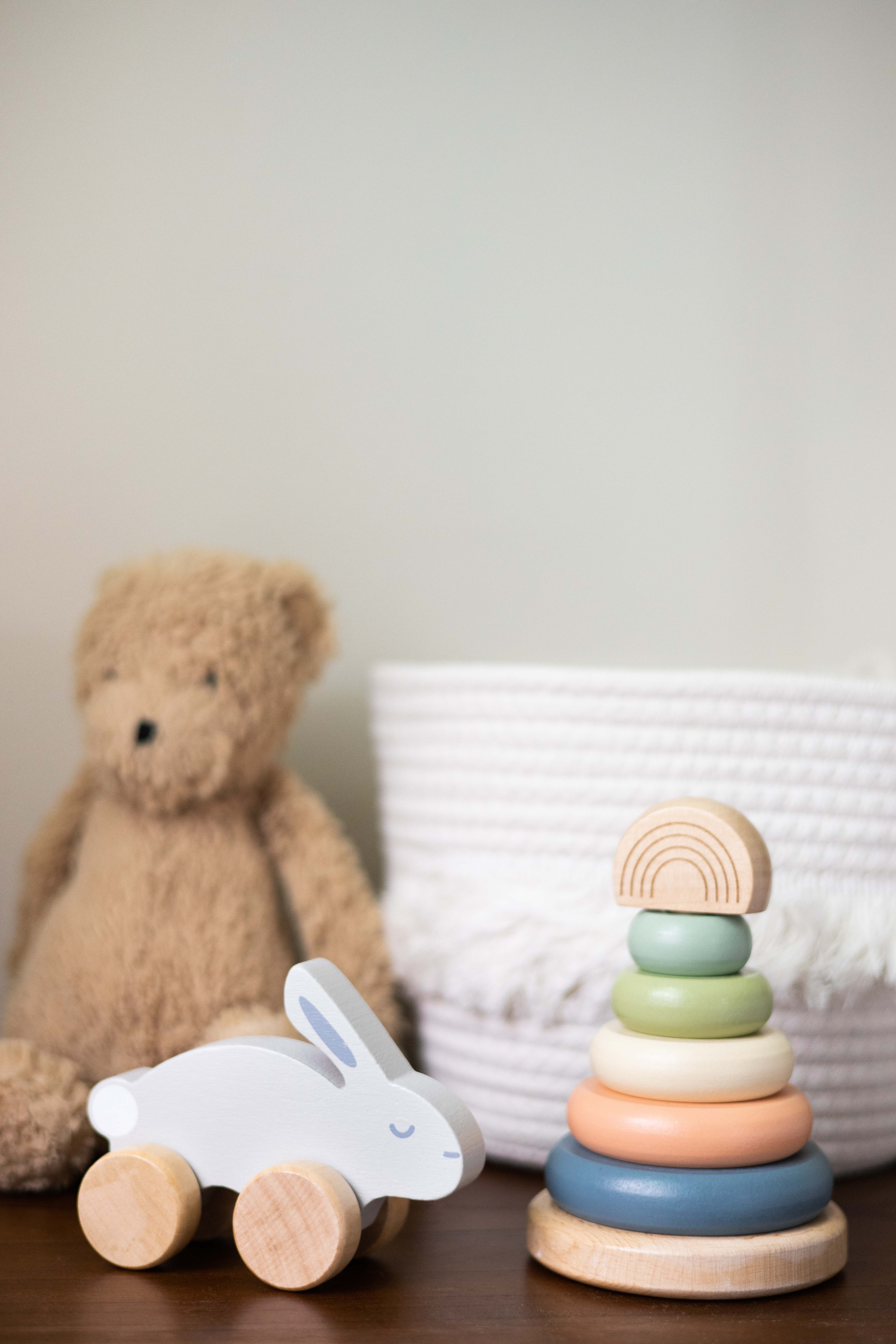 Pearhead Wooden toy bunny gray - 4