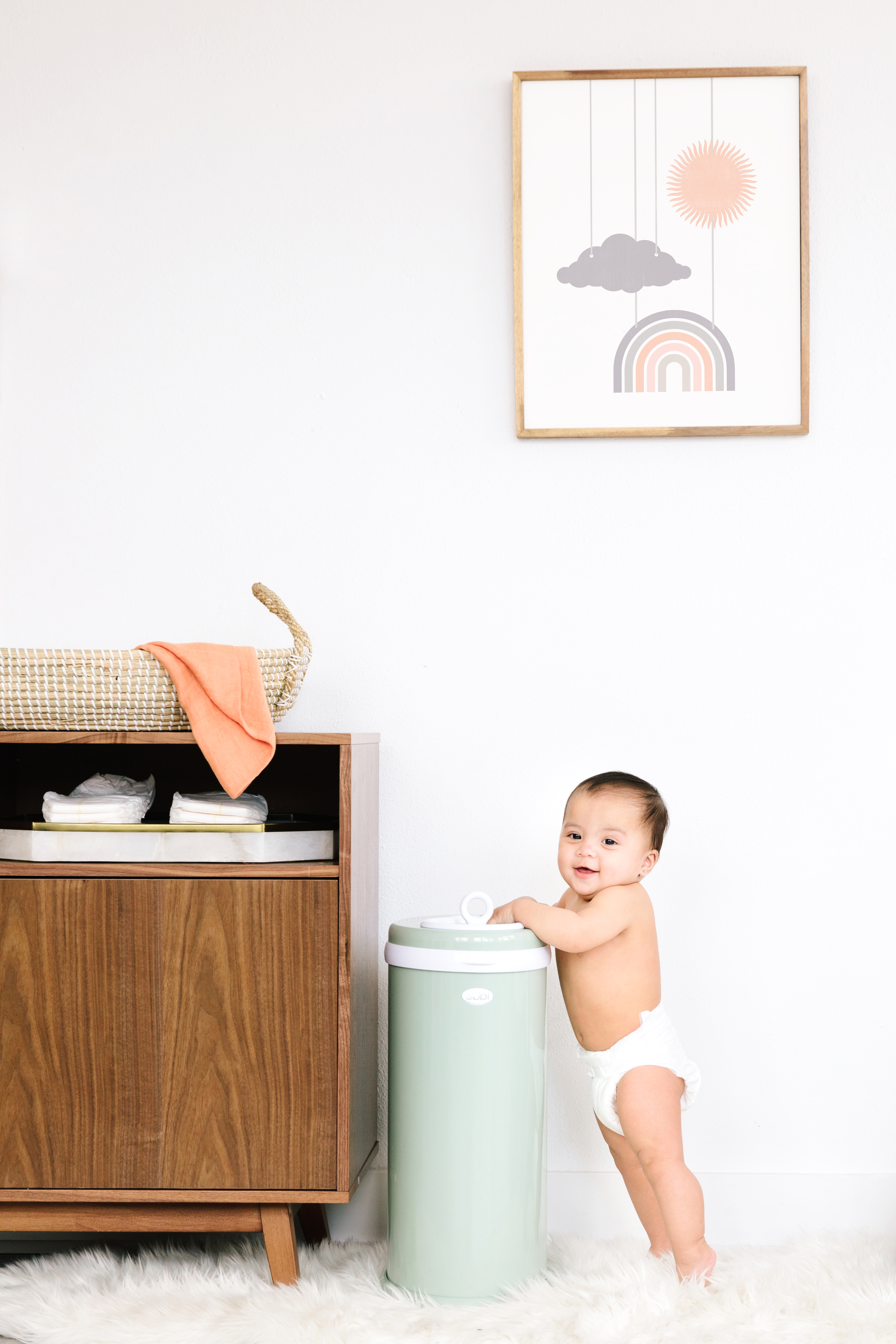 Diaper Pail Sage - 4