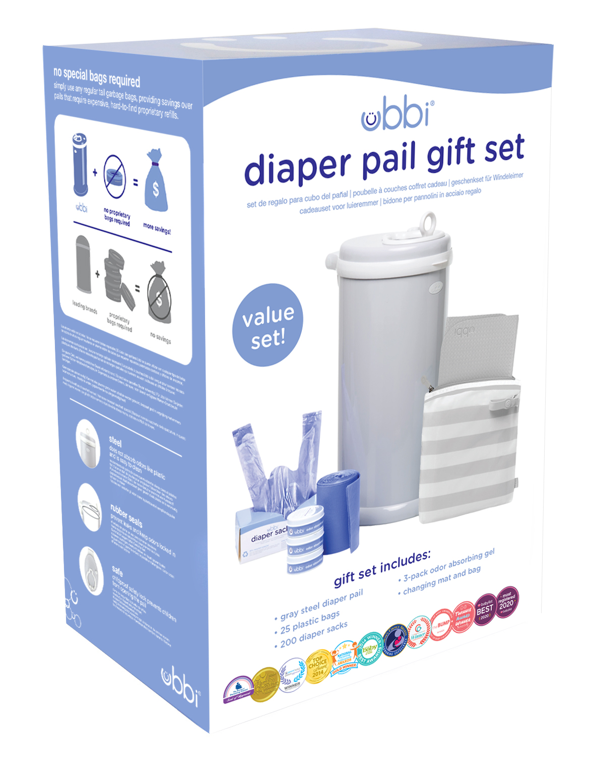 Diaper Pail Gift Set Gray - 2