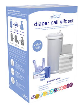 Diaper Pail Gift Set Gray