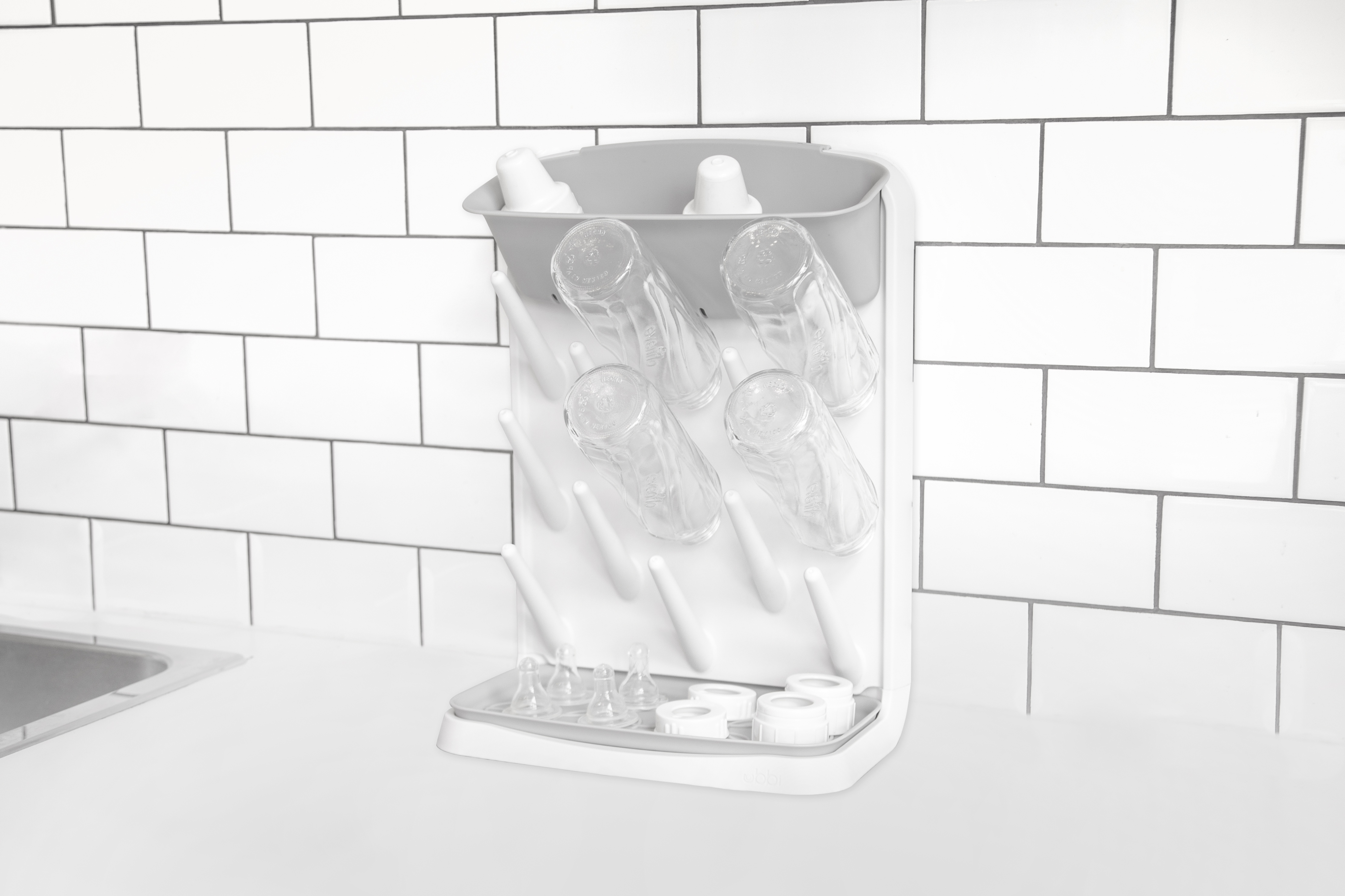 Vertical Bottle Drying Rack Gray - 2