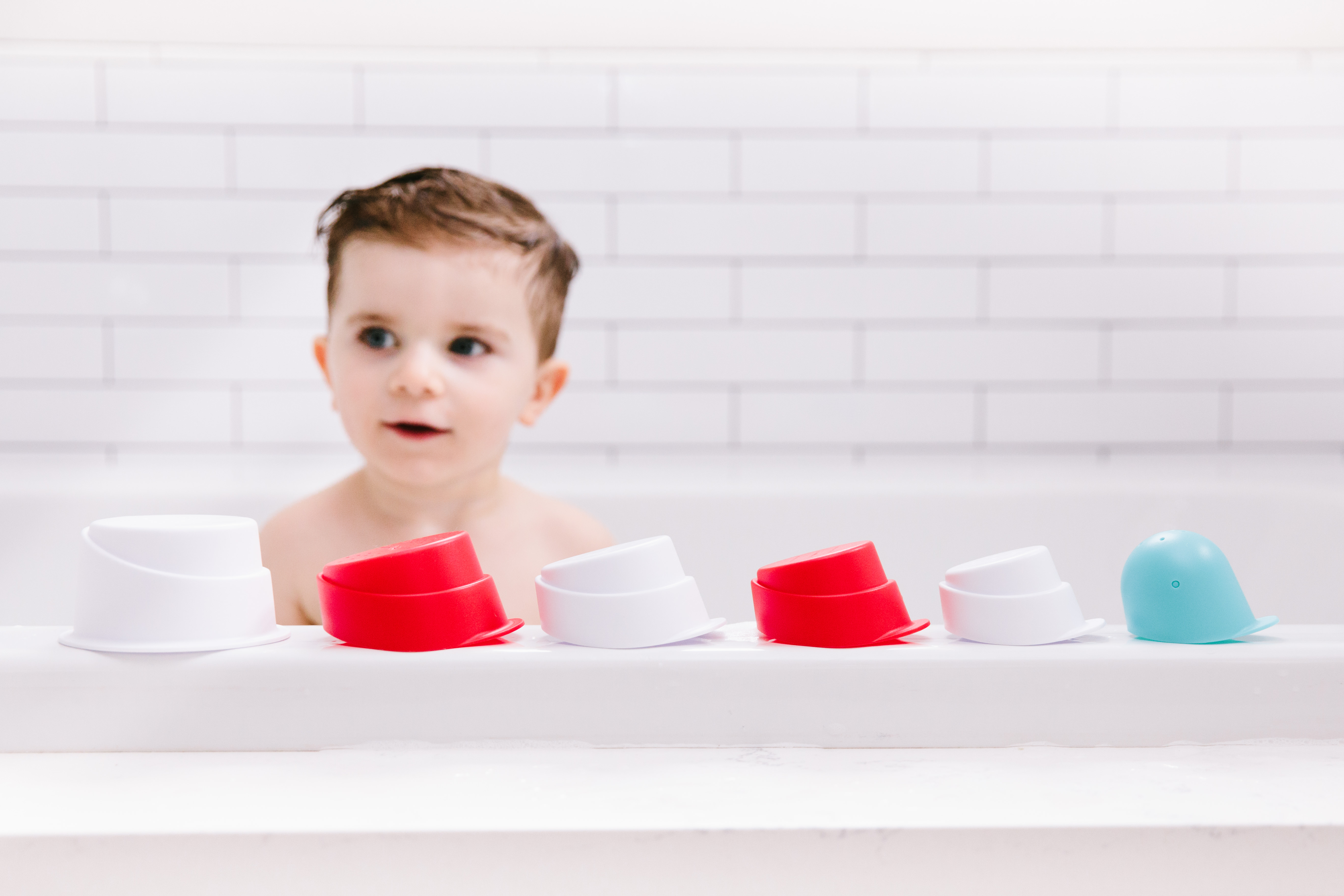Lighthouse Stacking Cups Red, White, Blue - 10
