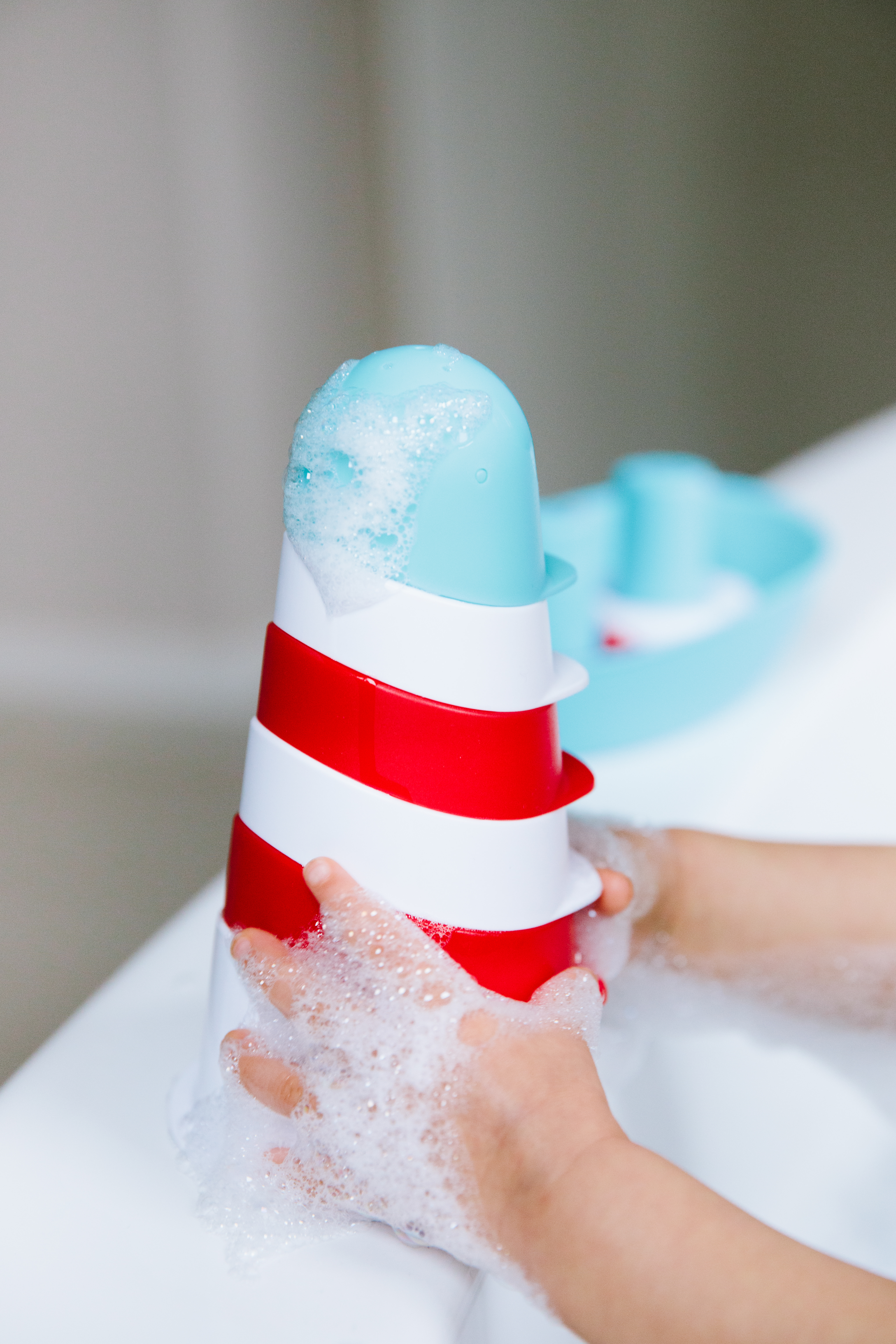 Lighthouse Stacking Cups Red, White, Blue - 8