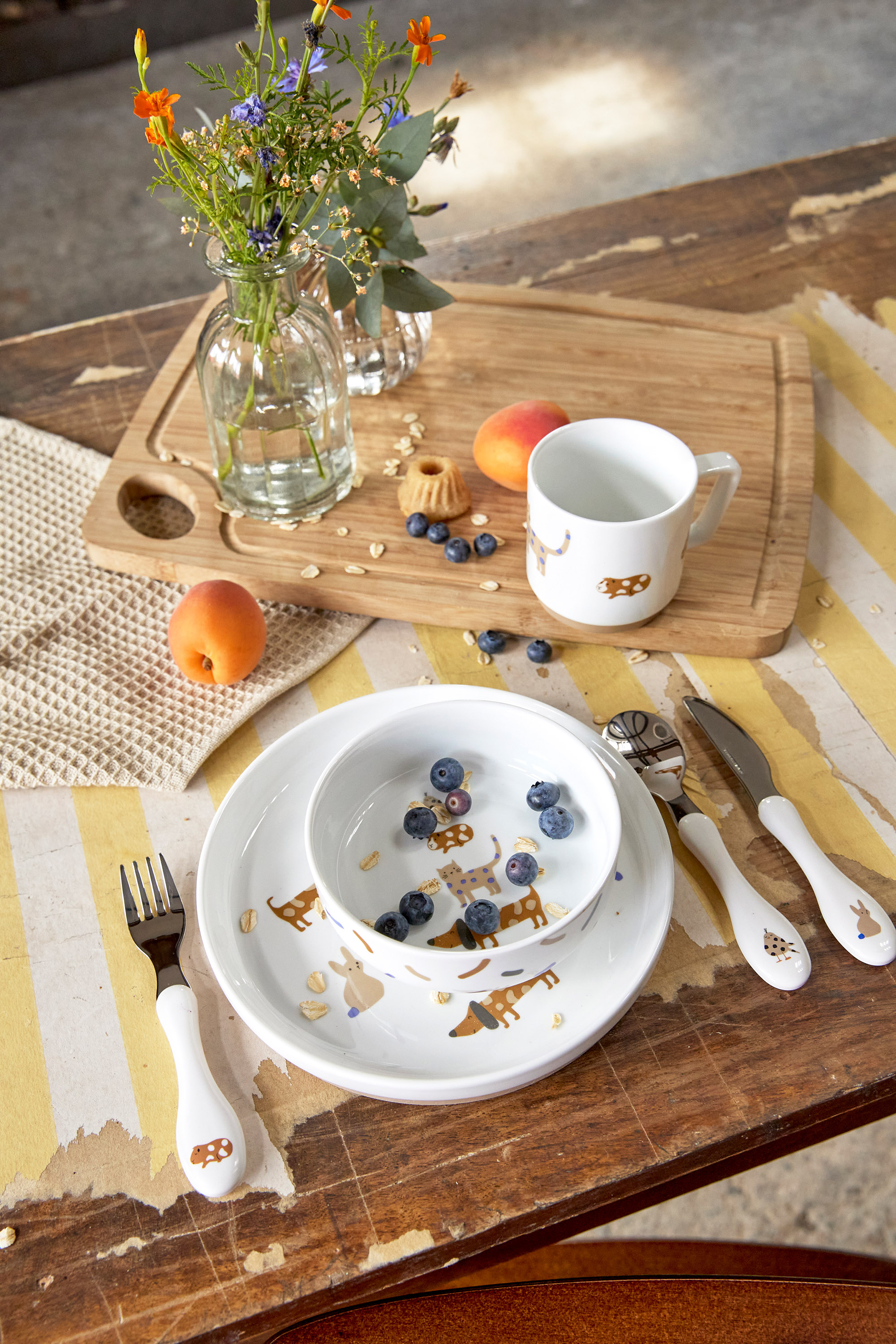Lässig Dish Set Porcelain/Silicone Little Mateys Royal Blue - 21