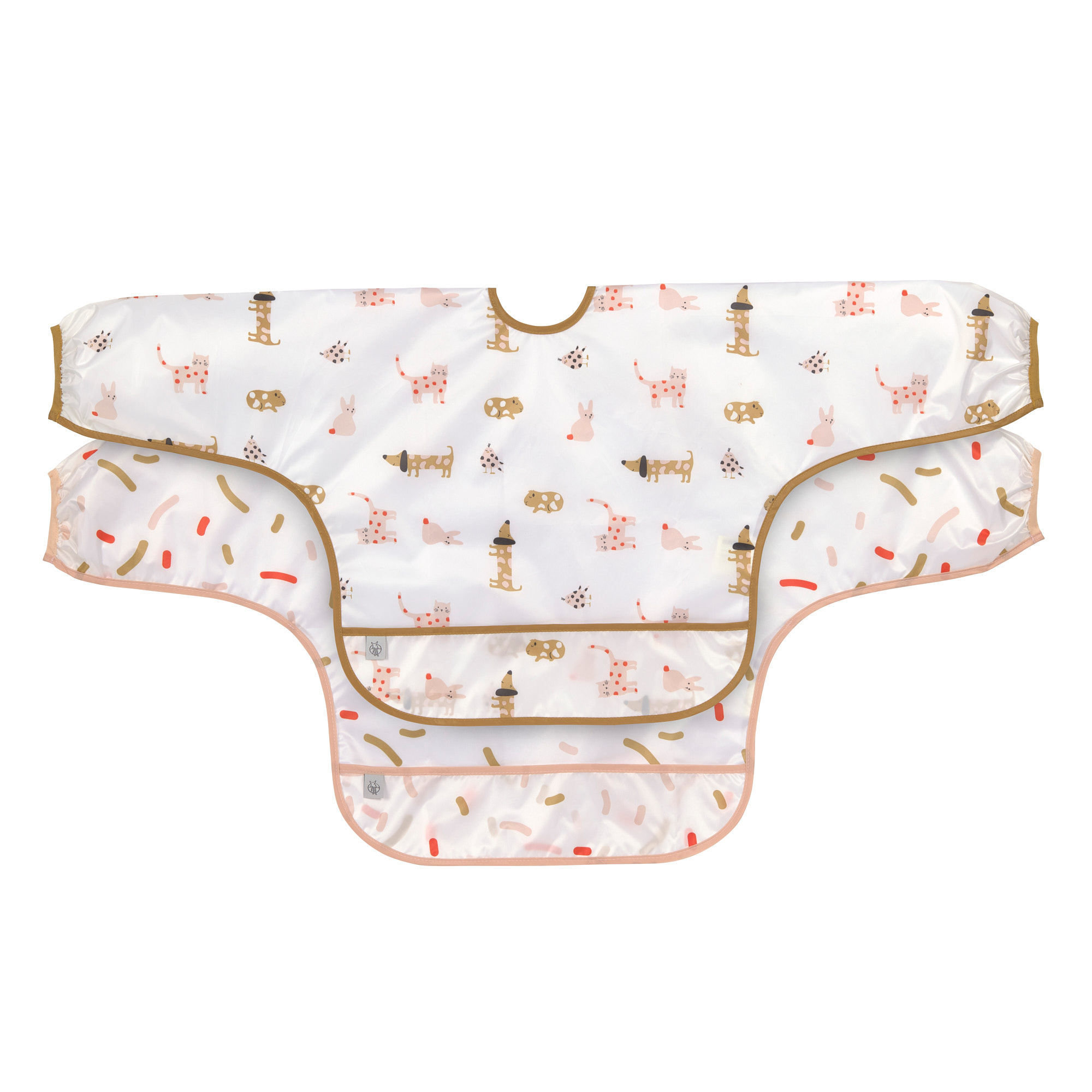 Lässig Long Sleeve Bib 2 pcs Little Mateys Spicy Orange