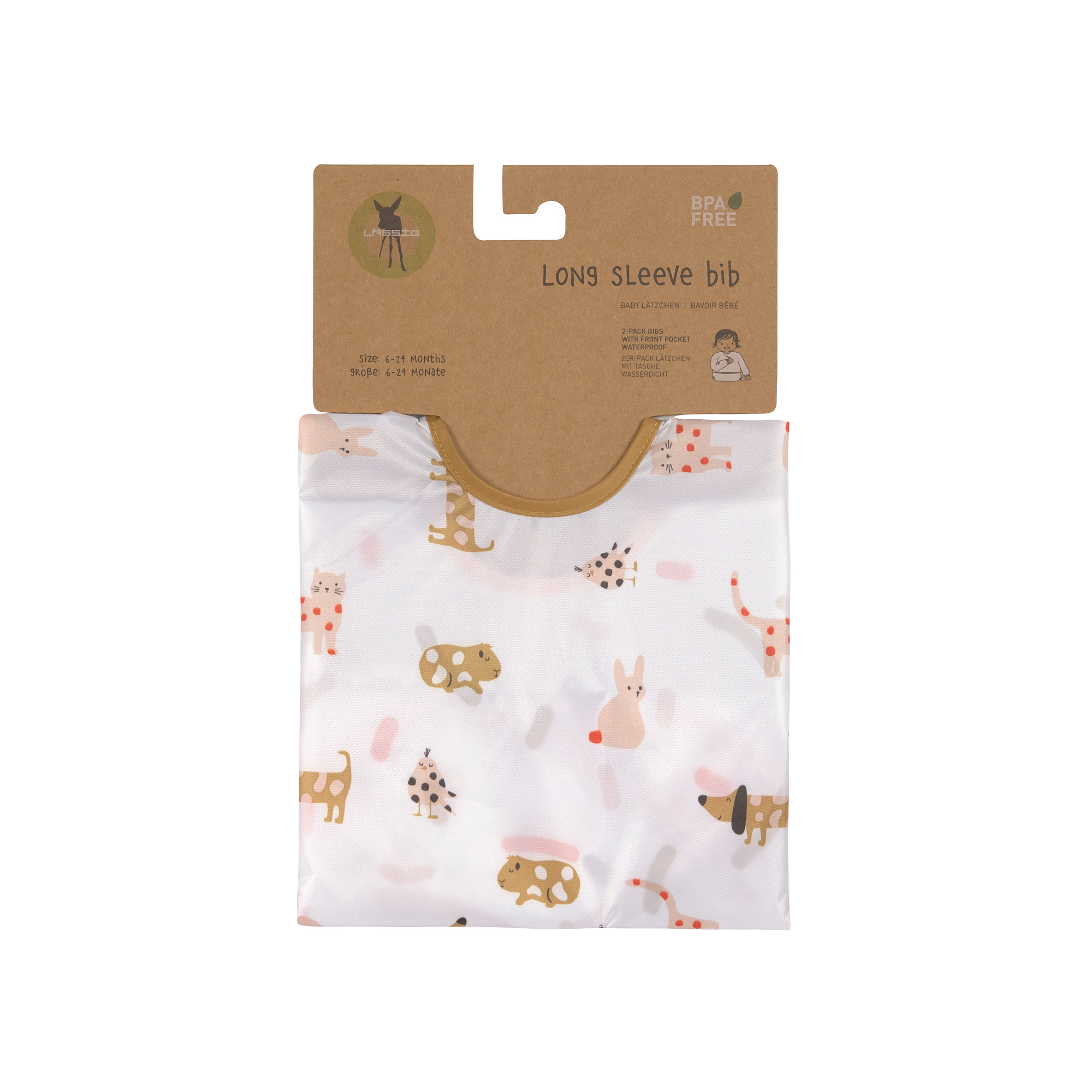 Lässig Long Sleeve Bib 2 pcs Little Mateys Spicy Orange - 18