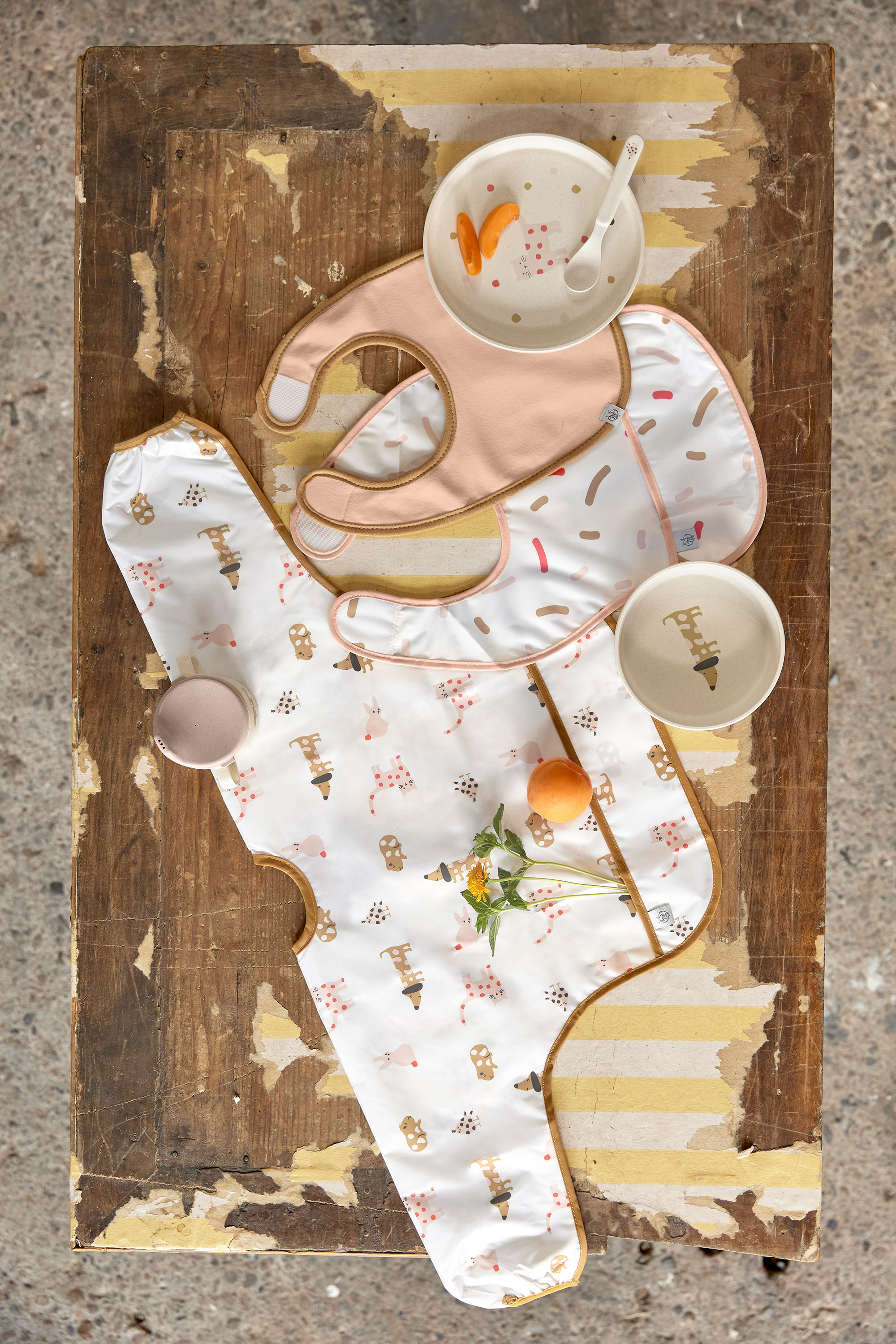 Lässig Long Sleeve Bib 2 pcs Little Mateys Spicy Orange - 16