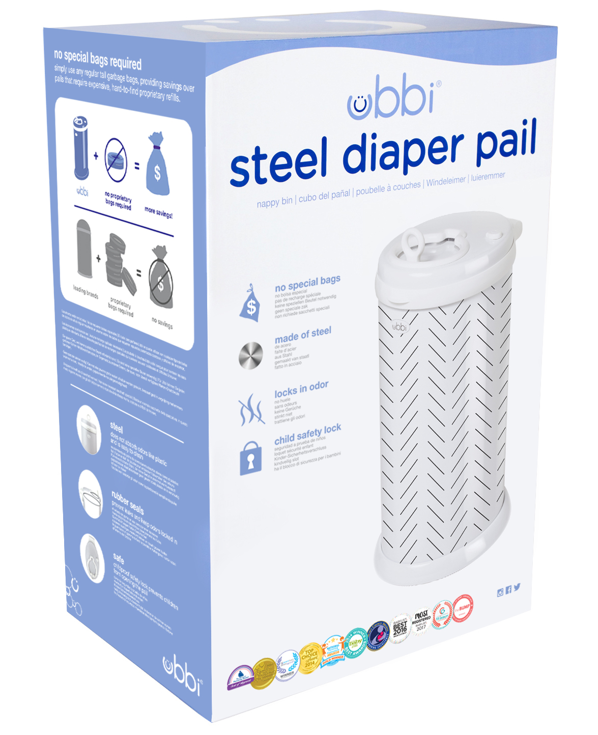 Diaper Pail Herringbone - 3